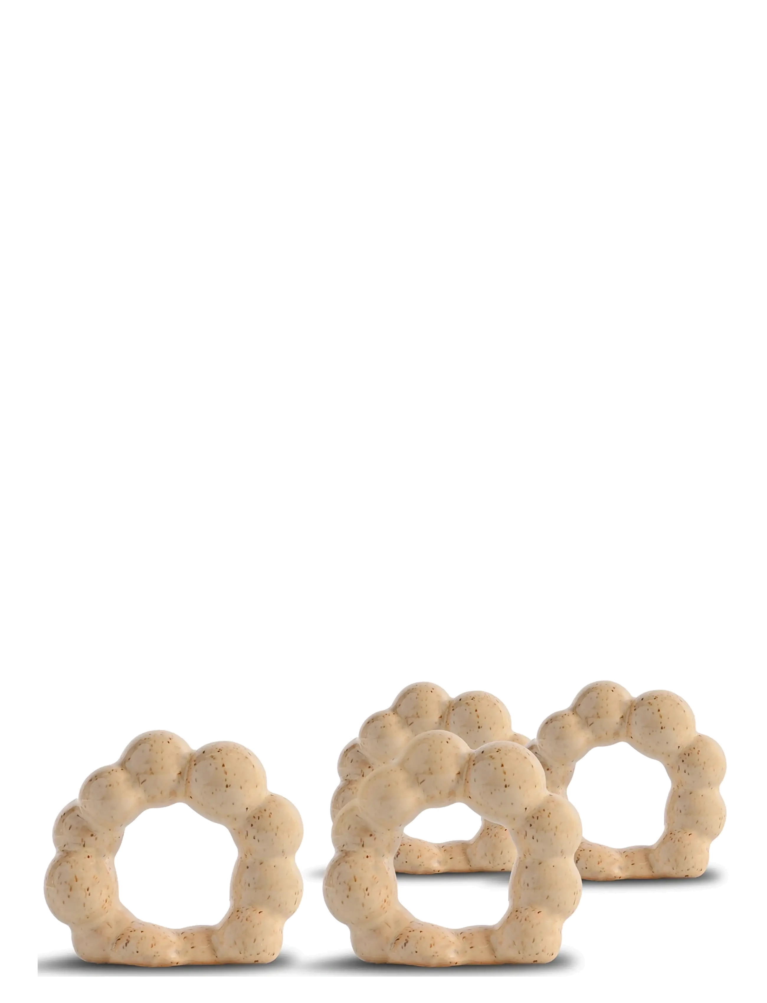 BYON Servietringe Porto, 4-Pak BEIGE - H6.5CM - Unisex