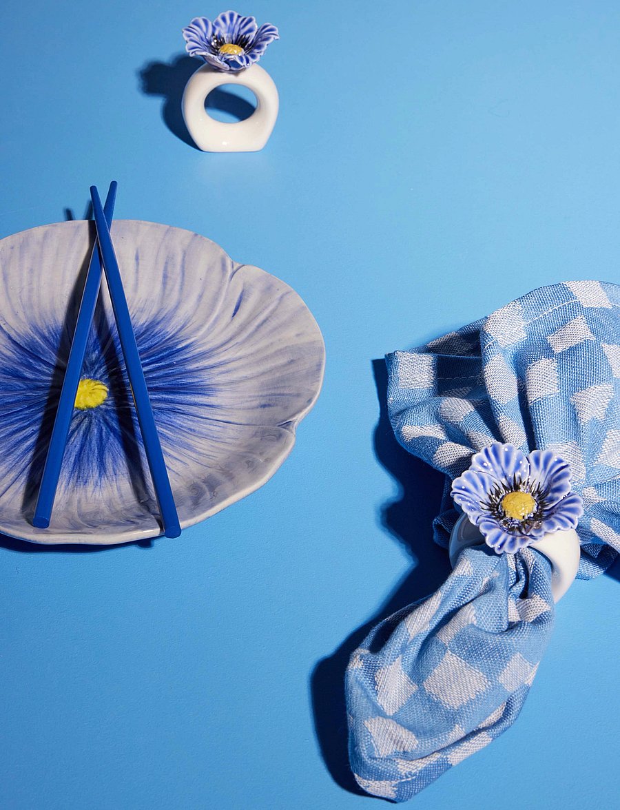 Byon - Napkin ring Poppy 2pcs/set - serviettenringe- & halter - blue - 0