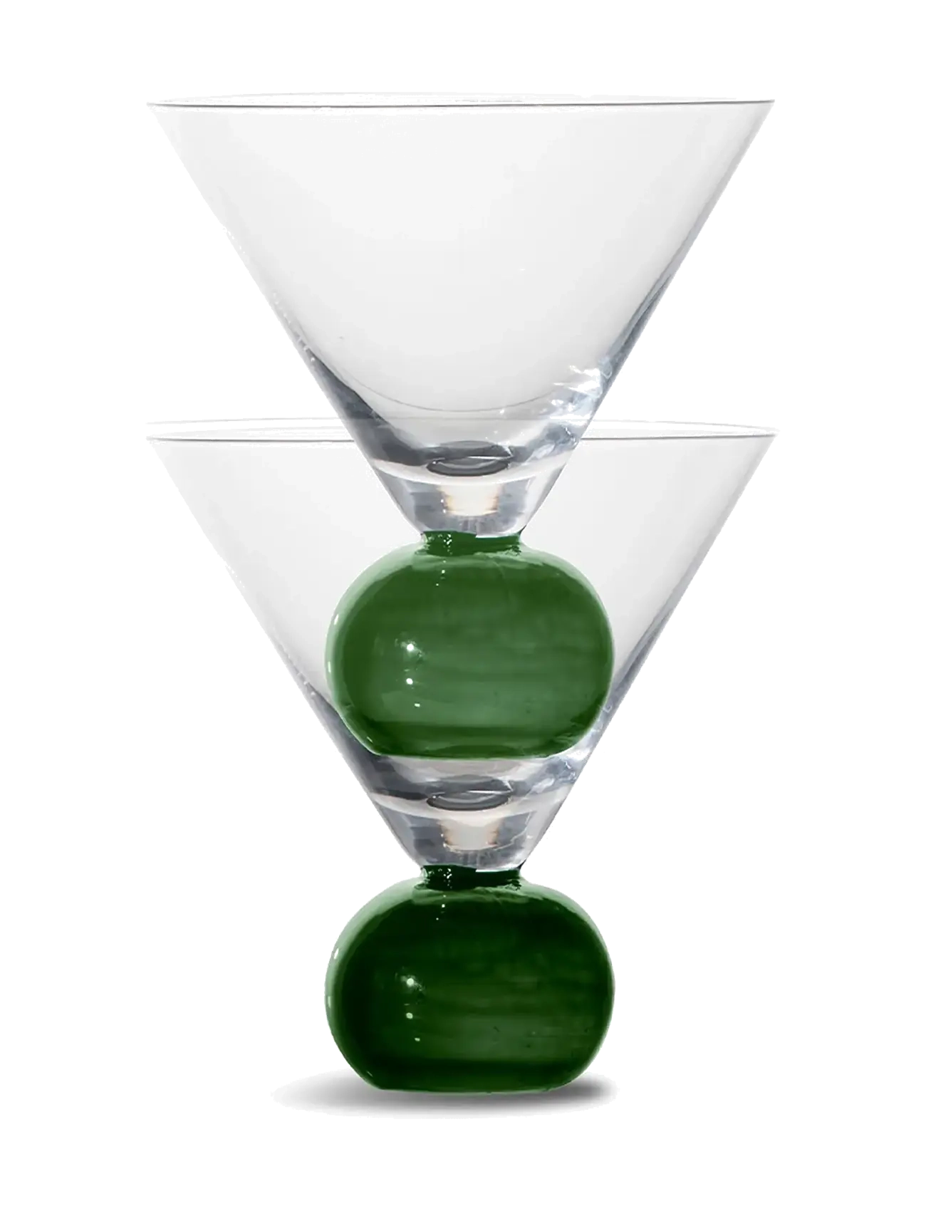 Byon Glas Spice, 2-pack - Servering - CLEAR/DARK GREEN / green
