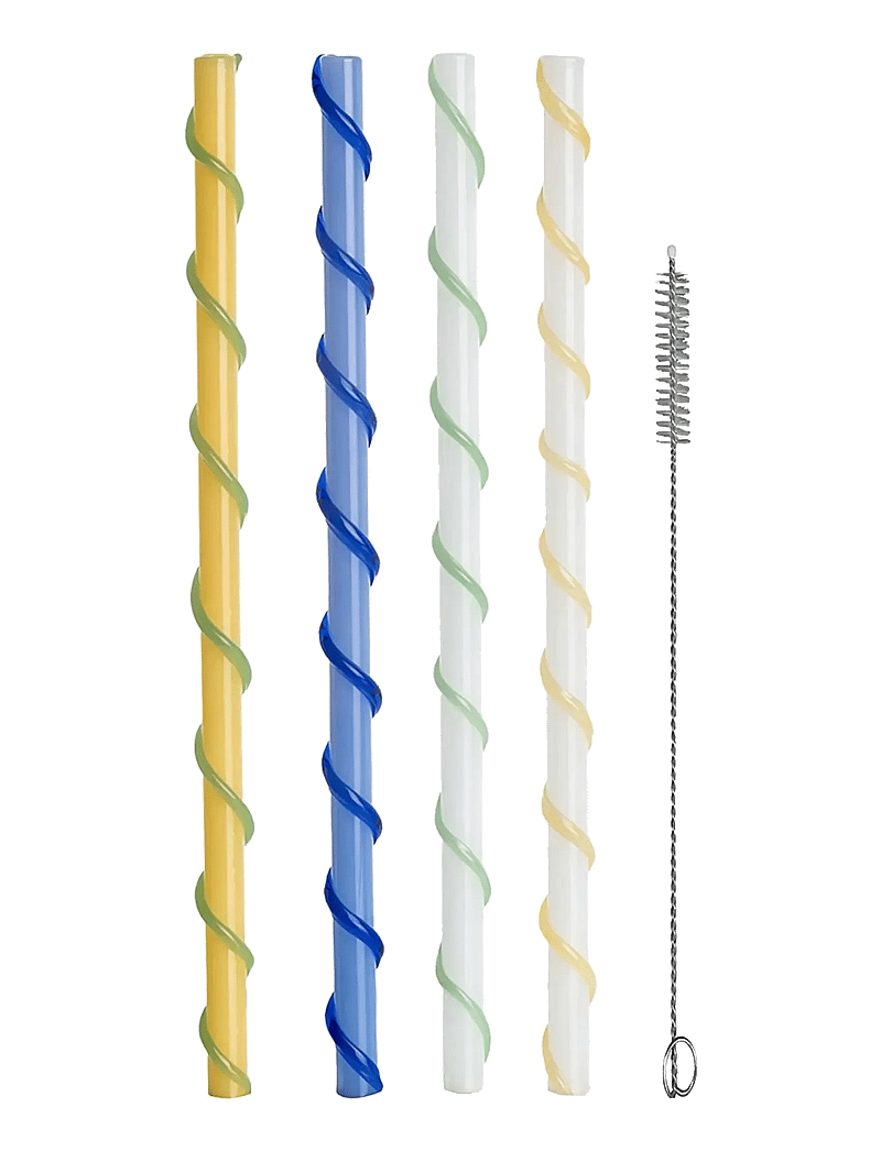 Byon - Straws Celebrate long 4pcs/set - joogikõrred - blue/white/yellow/green - 1