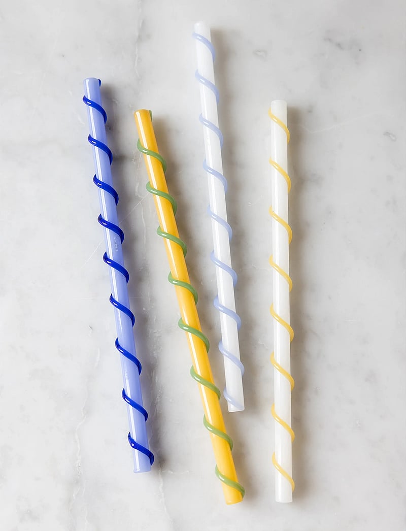 Byon - Straws Celebrate long 4pcs/set - joogikõrred - blue/white/yellow/green - 3