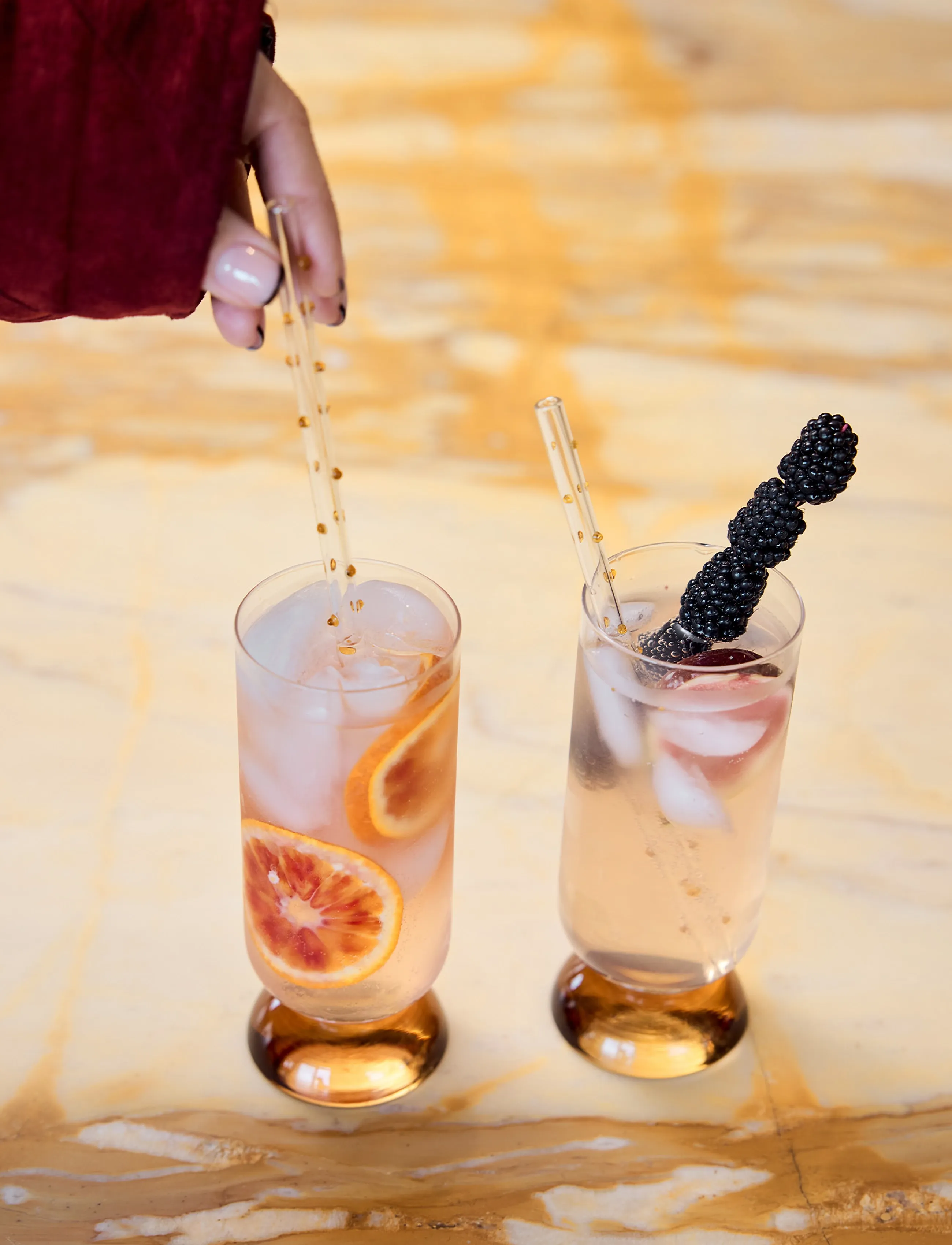 Byon - Högt dricksglas Spice, 2-pack - martiniglas & cocktailglas - clear/amber - 0