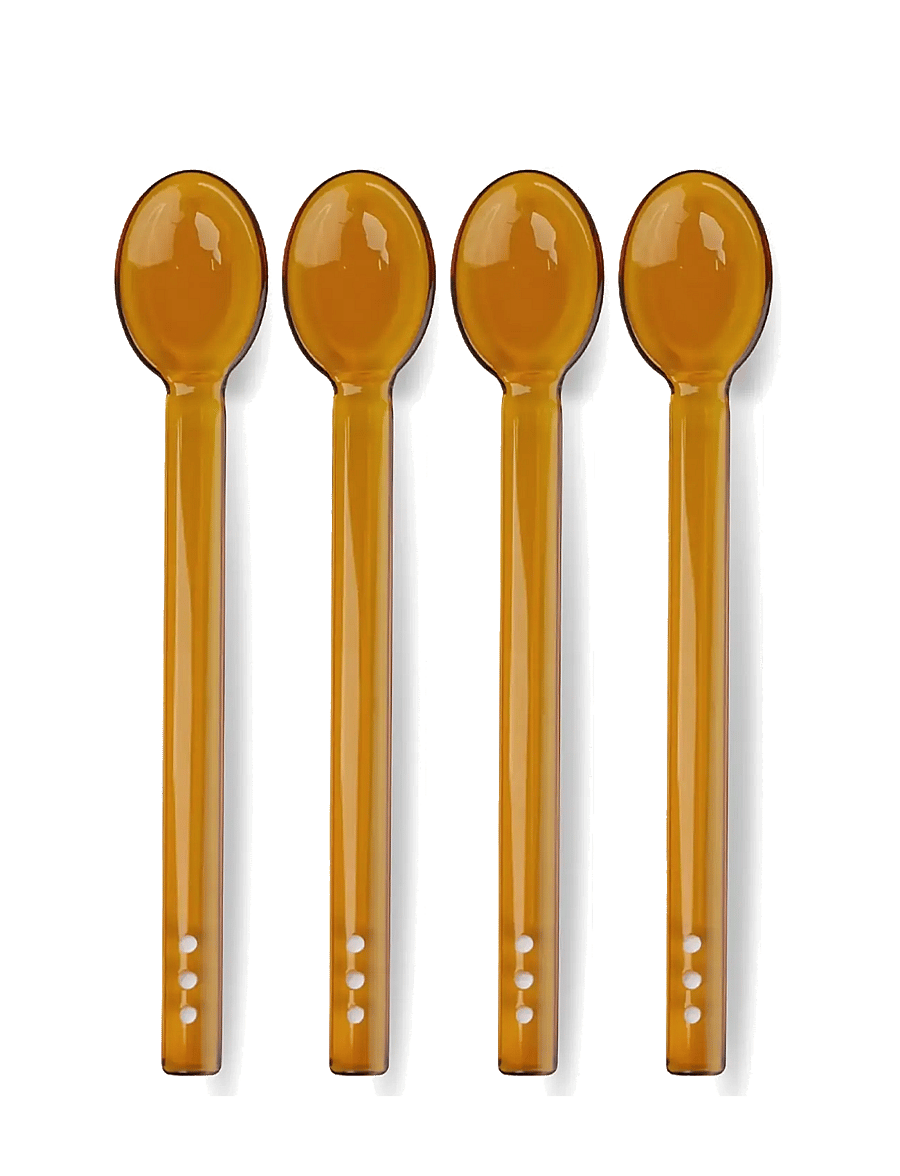 Byon - Spoon Dotti 4pcs/set - dessertlöffel - amber - 1