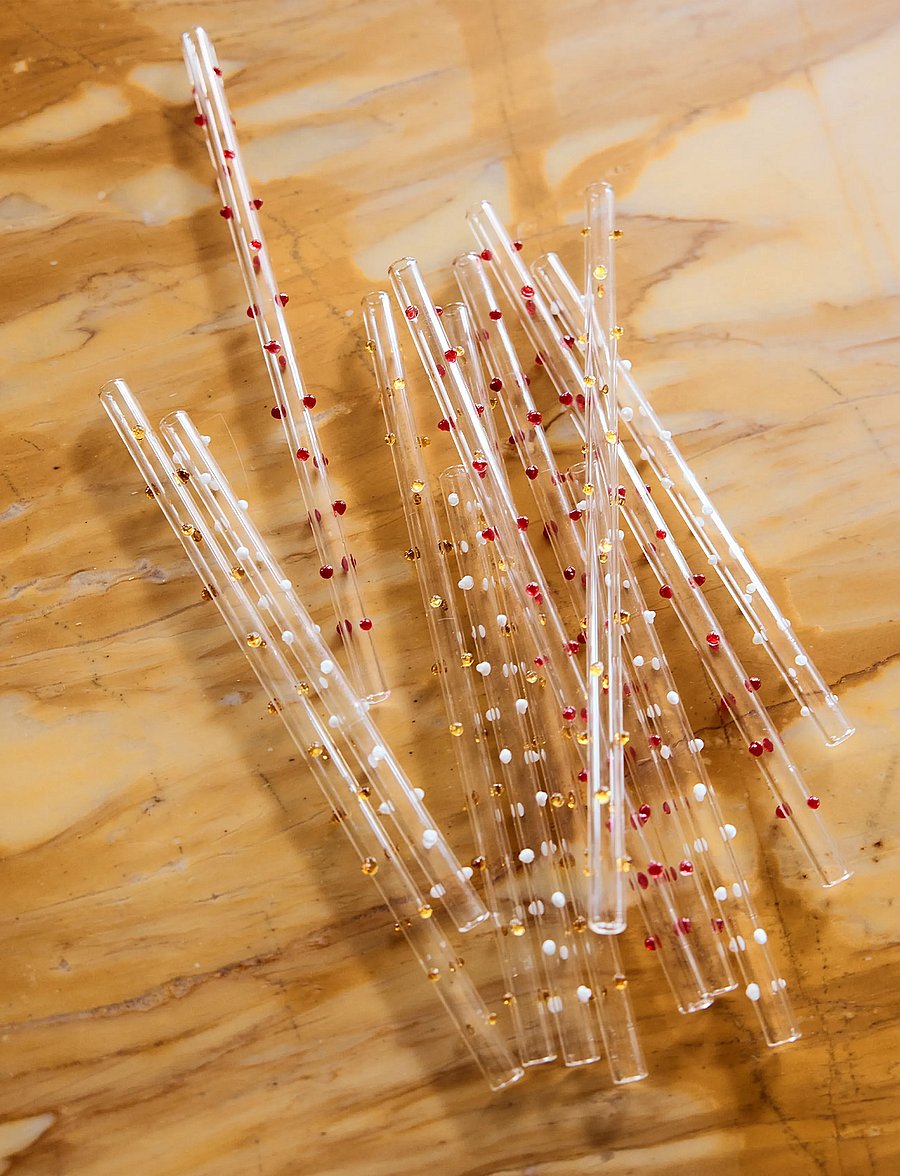Byon - Straws Dotti 4pcs/set - strohhalme - white - 0