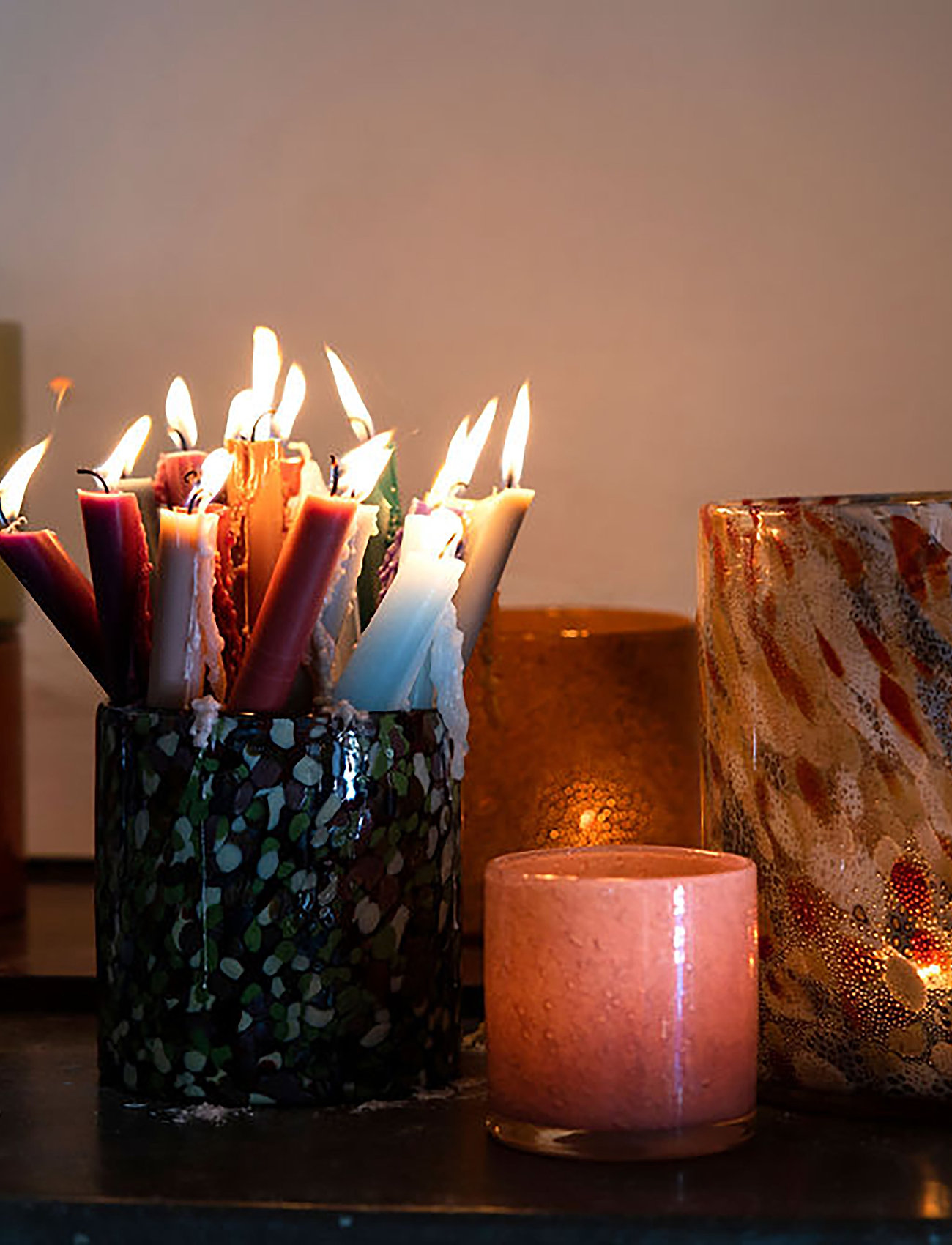 Byon Candle Holder Calore Xs, H10 cm, Green, Lysestager & Fyrfadsstager > Indendørs Lanterner, Unisex