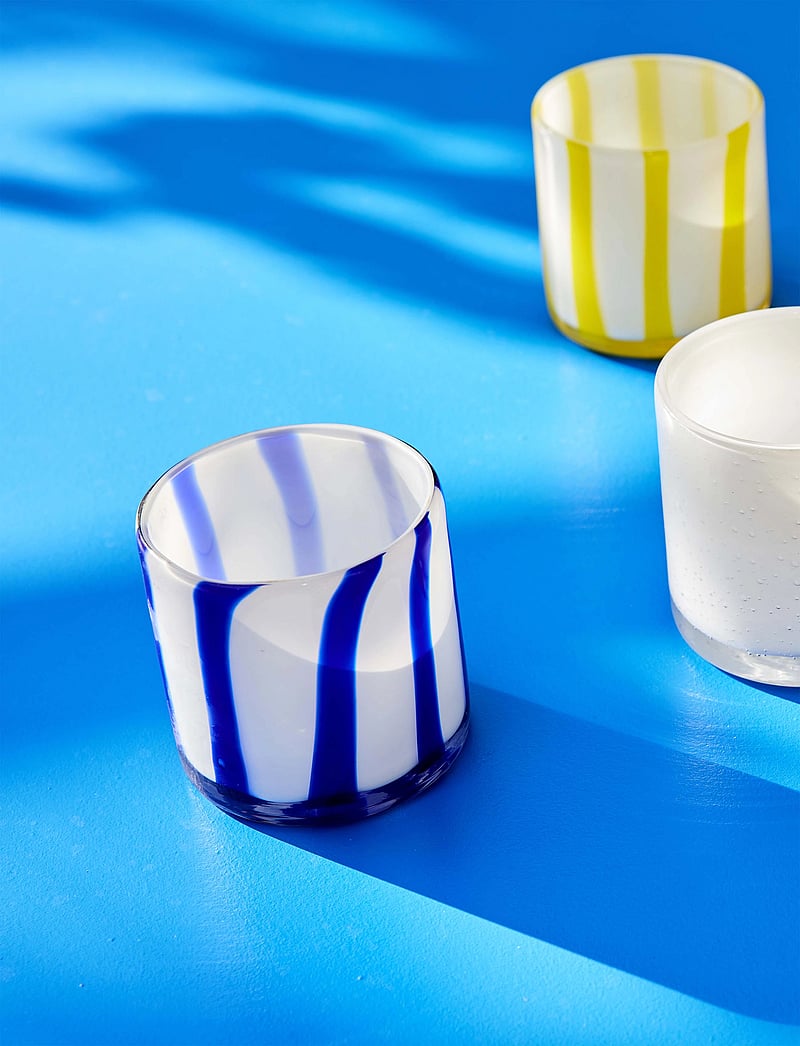 Byon - Candle holder Calore Curve XS - die niedrigsten preise - blue/white - 1