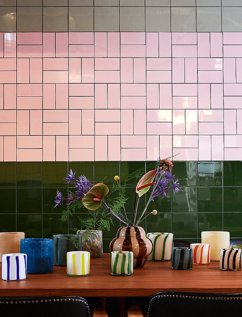 Byon - Candle holder Calore Curve XS - osta hinna alusel - yellow/white - 2