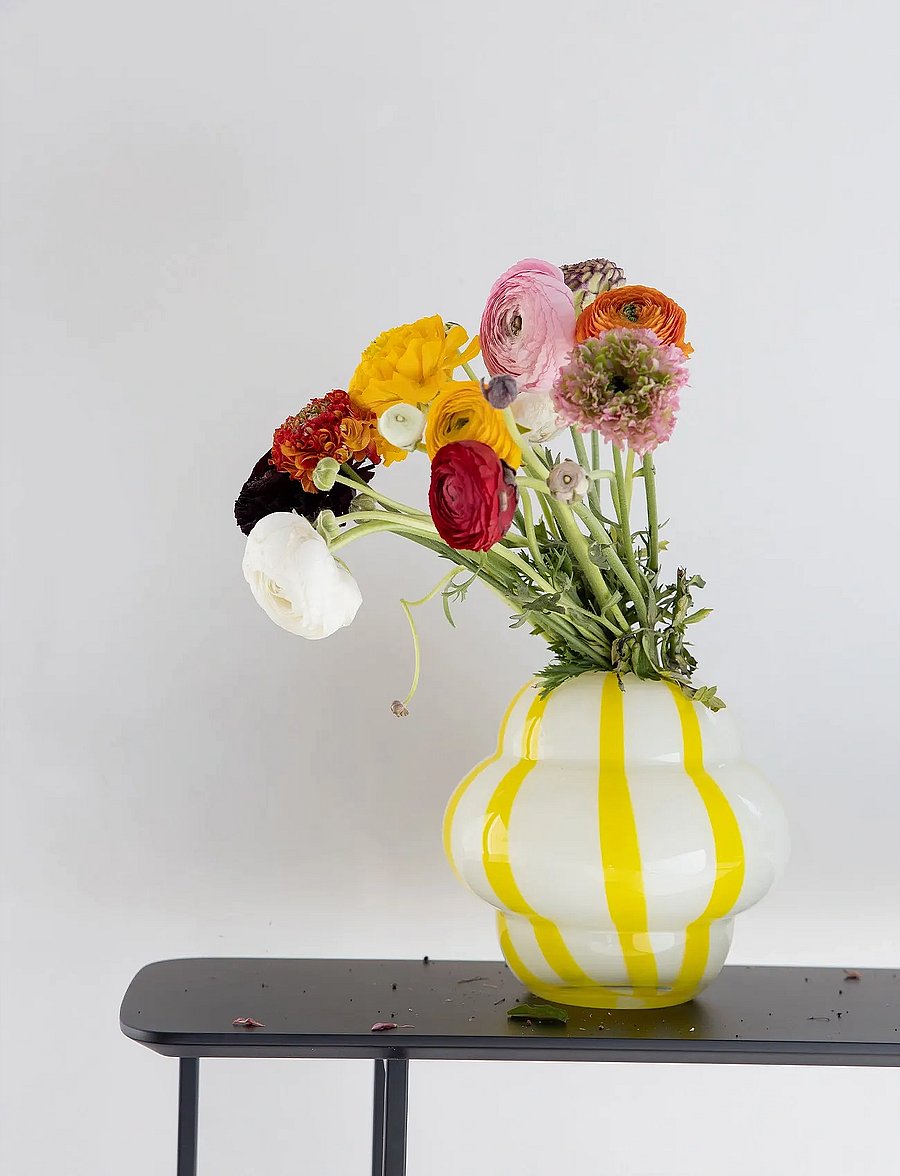 Byon - Vase Curlie - osta hinna alusel - yellow/white - 2