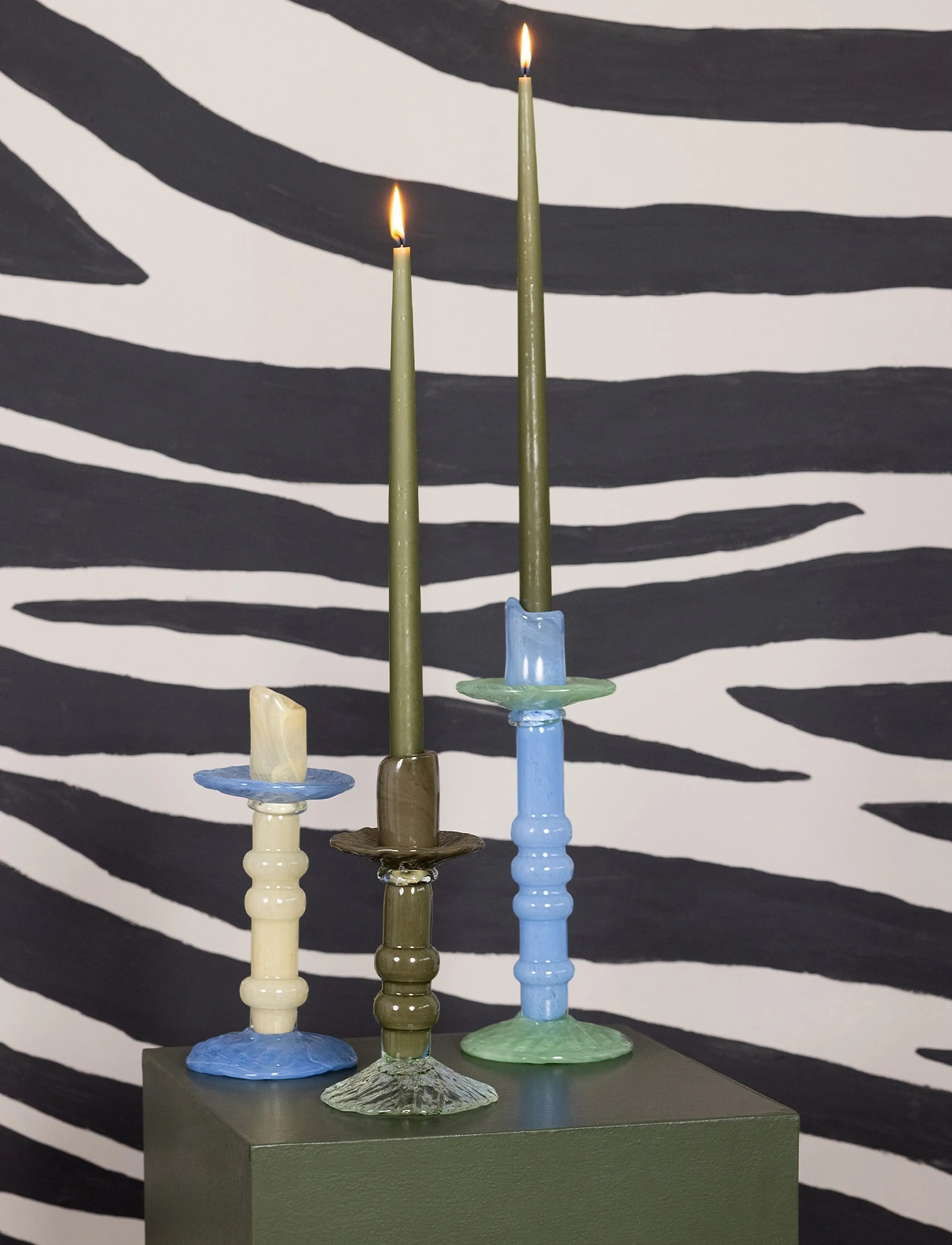 Byon - Candlestick Lara S - küünlajalad - green/clear - 3