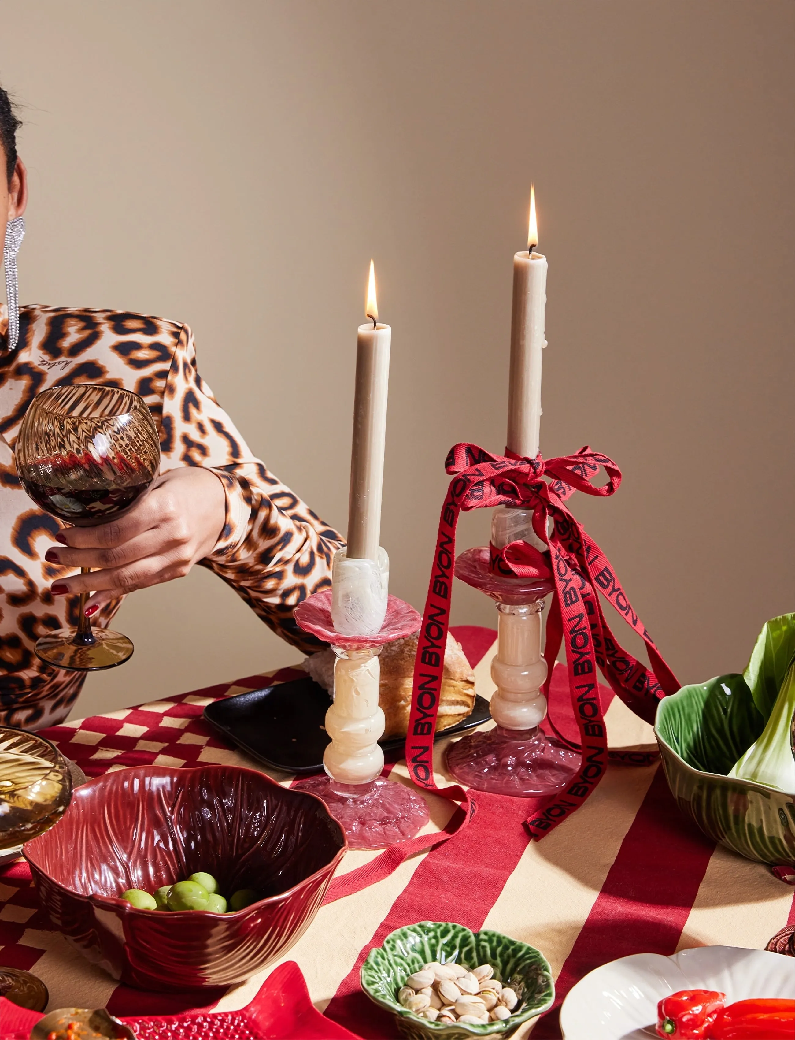 Byon - Candlestick Lara S - kerzenständer - beige/bordeaux - 3