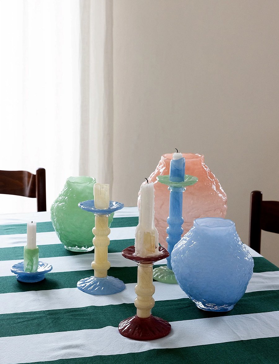 Byon - Candlestick Lara L - küünlajalad - light blue/minty green - 3
