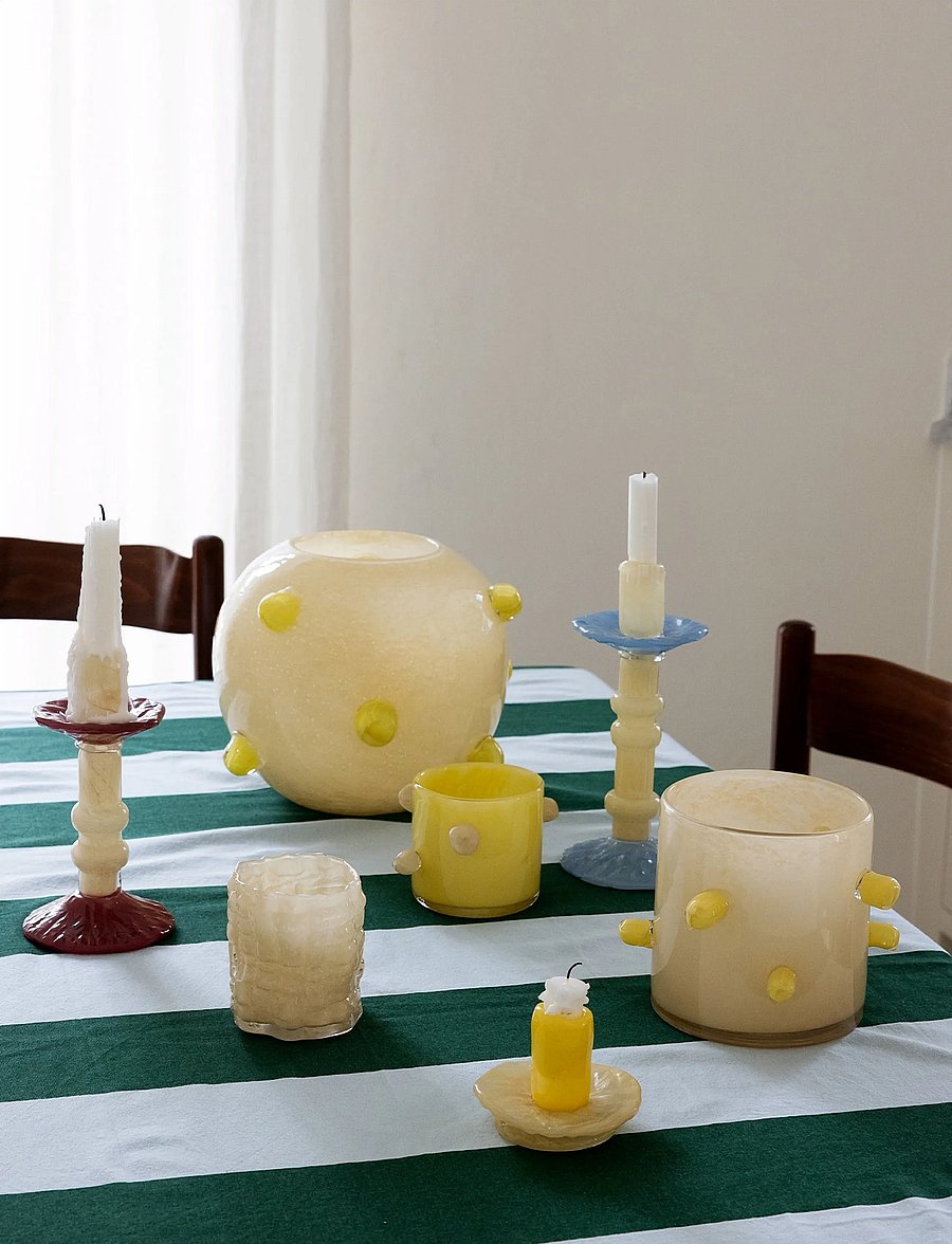 Byon - Candlestick Lara XS - küünlajalad - yellow/light beige - 0