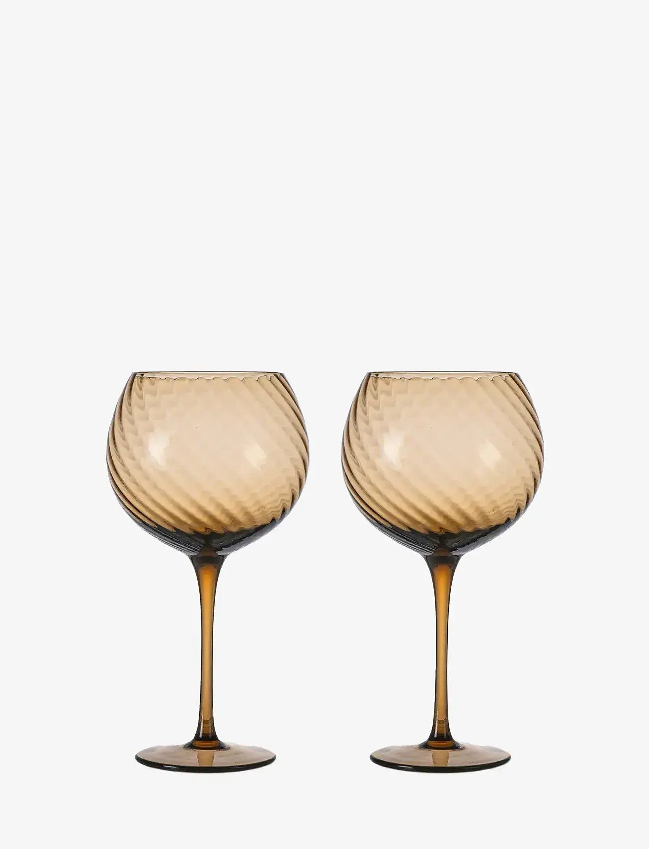 Byon - Wine glass Opacity 2pcs/set - hvidvinsglas - brown - 0