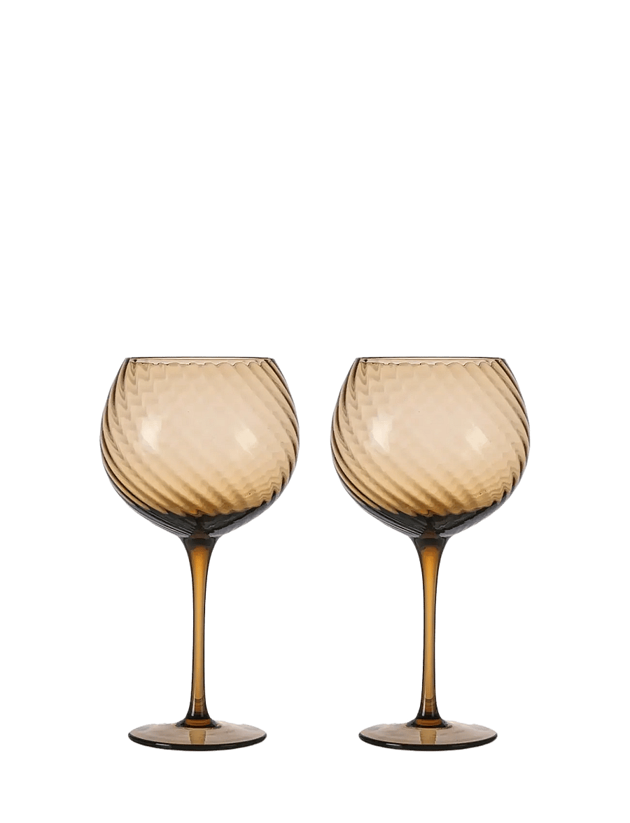 Byon - Wine glass Opacity 2pcs/set - weißweingläser - brown - 1