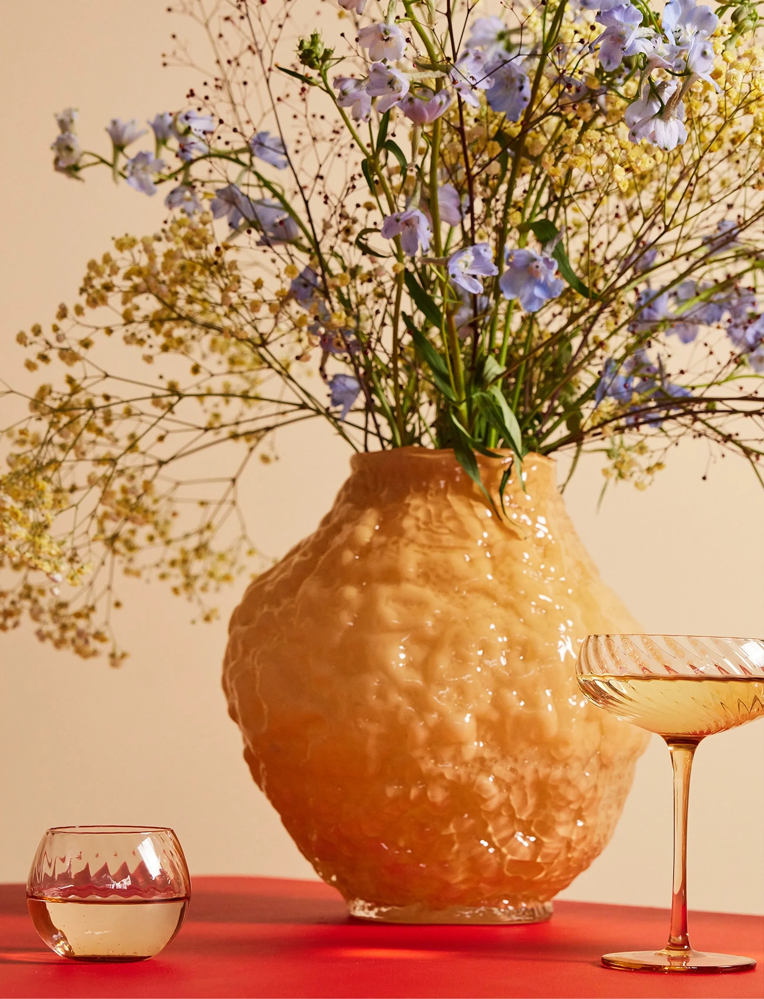 Byon - Water glass Opacity 2pcs/set - cocktail & longdrinkgläser - peach - 3