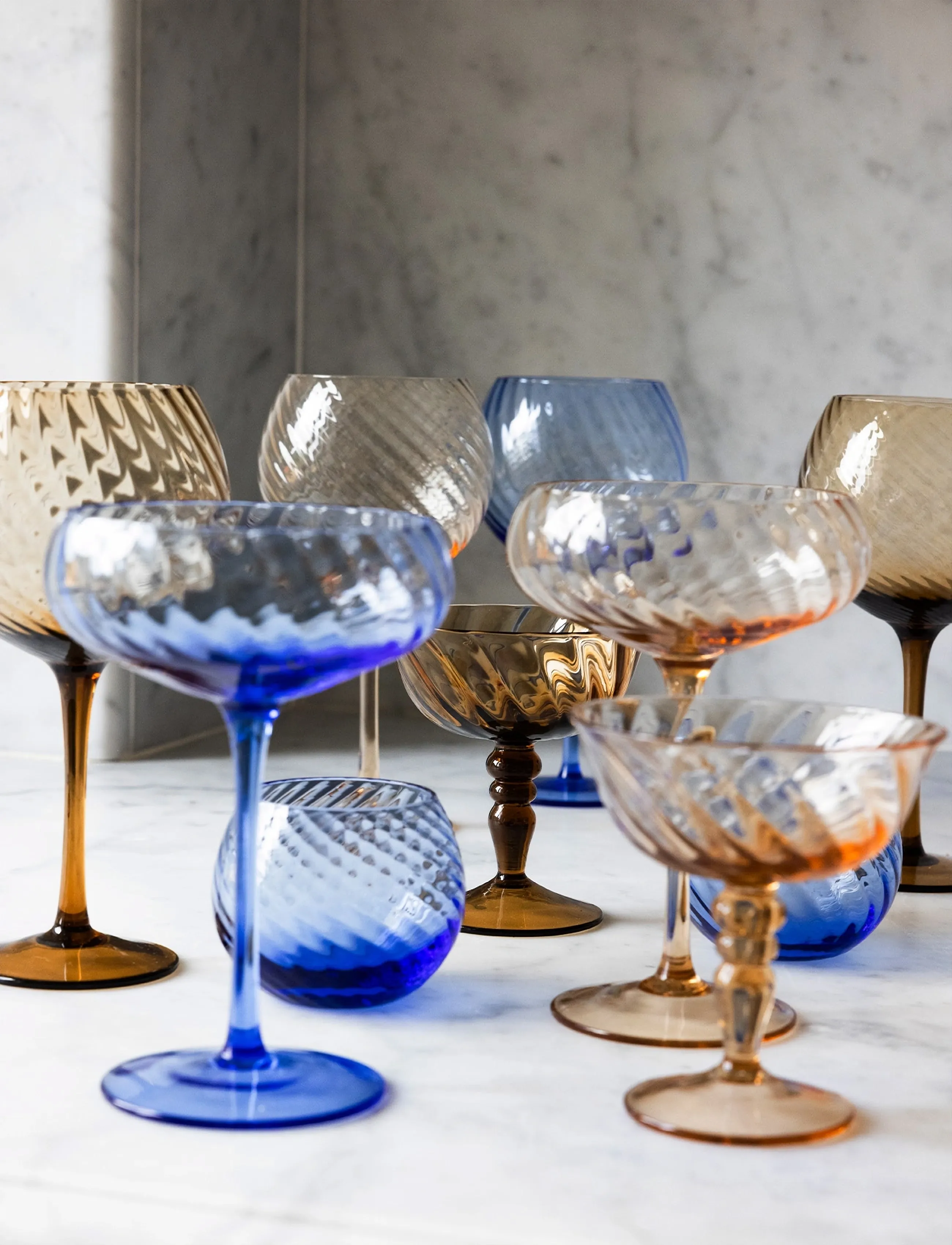 Byon - Italian coupe Opacity 2pcs/set - hvidvinsglas - peach - 2