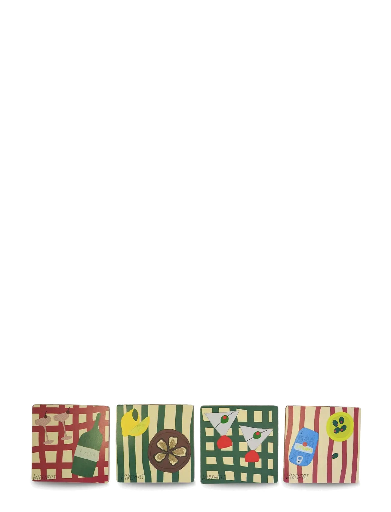 Byon Glasunderlägg Sera, 4-pack - Servering - GREEN/RED / multi