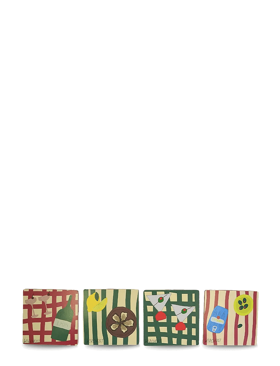 Byon - Coaster Sera 4pcs/set - glasuntersetzer - green/red - 1