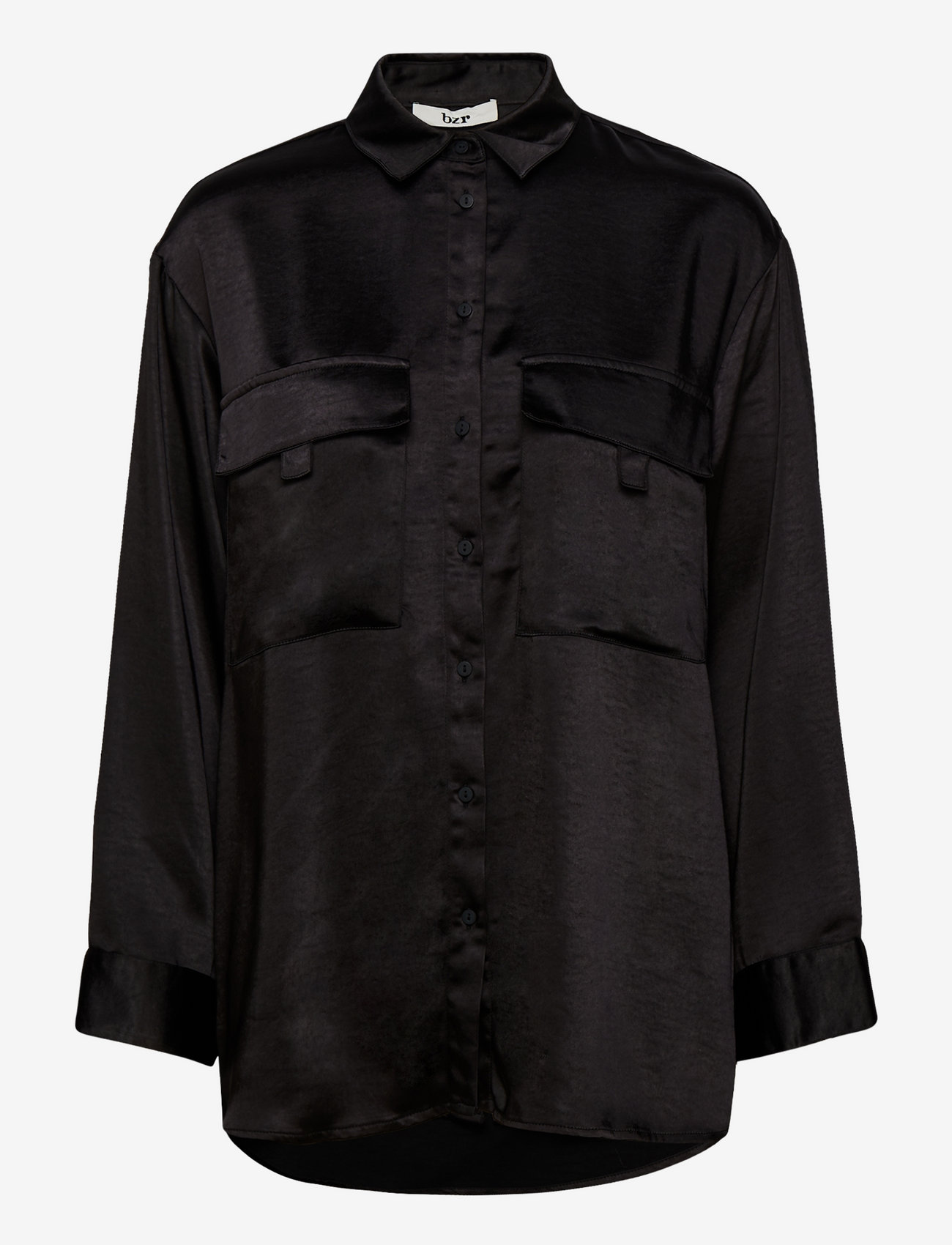 bzr - Satina Utilla shirt - langærmede skjorter - black - 0
