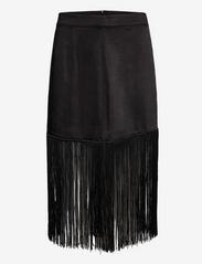 bzr - Satina Frilmo skirt - midi kjolar - black - 0