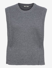 bzr - Simona Zanea Vest - knitted vests - dark grey mel - 0
