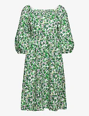 bzr - Flow Bardotta dress - midi dresses - ming green print - 0