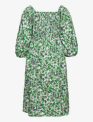 bzr - Flow Bardotta dress - midikjoler - ming green print - 1