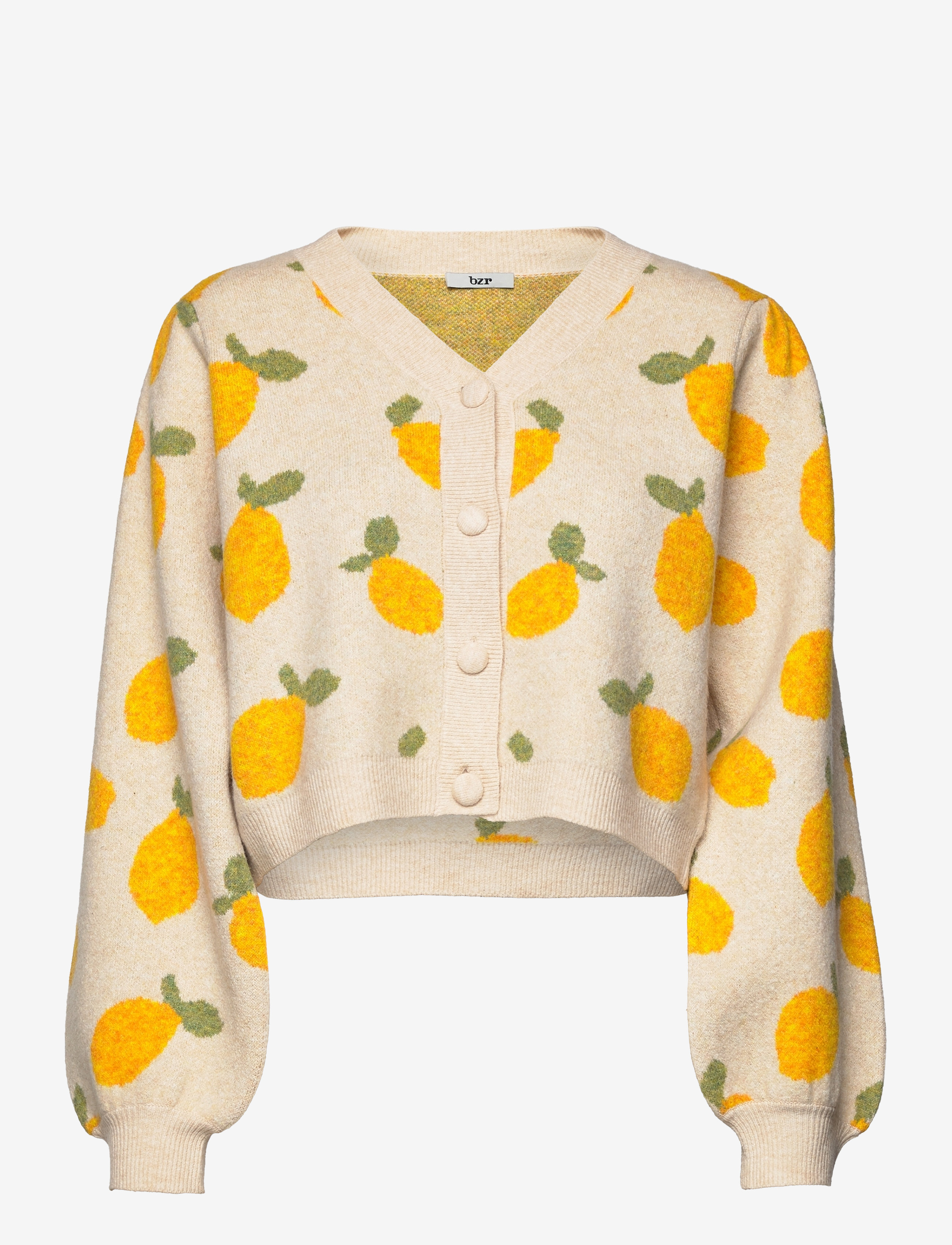 bzr - Soft lemon knit cardigan - snow white - 1