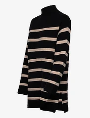 bzr - DaytonaBZKylie knit - rullekraver - black w. sand stripe - 2