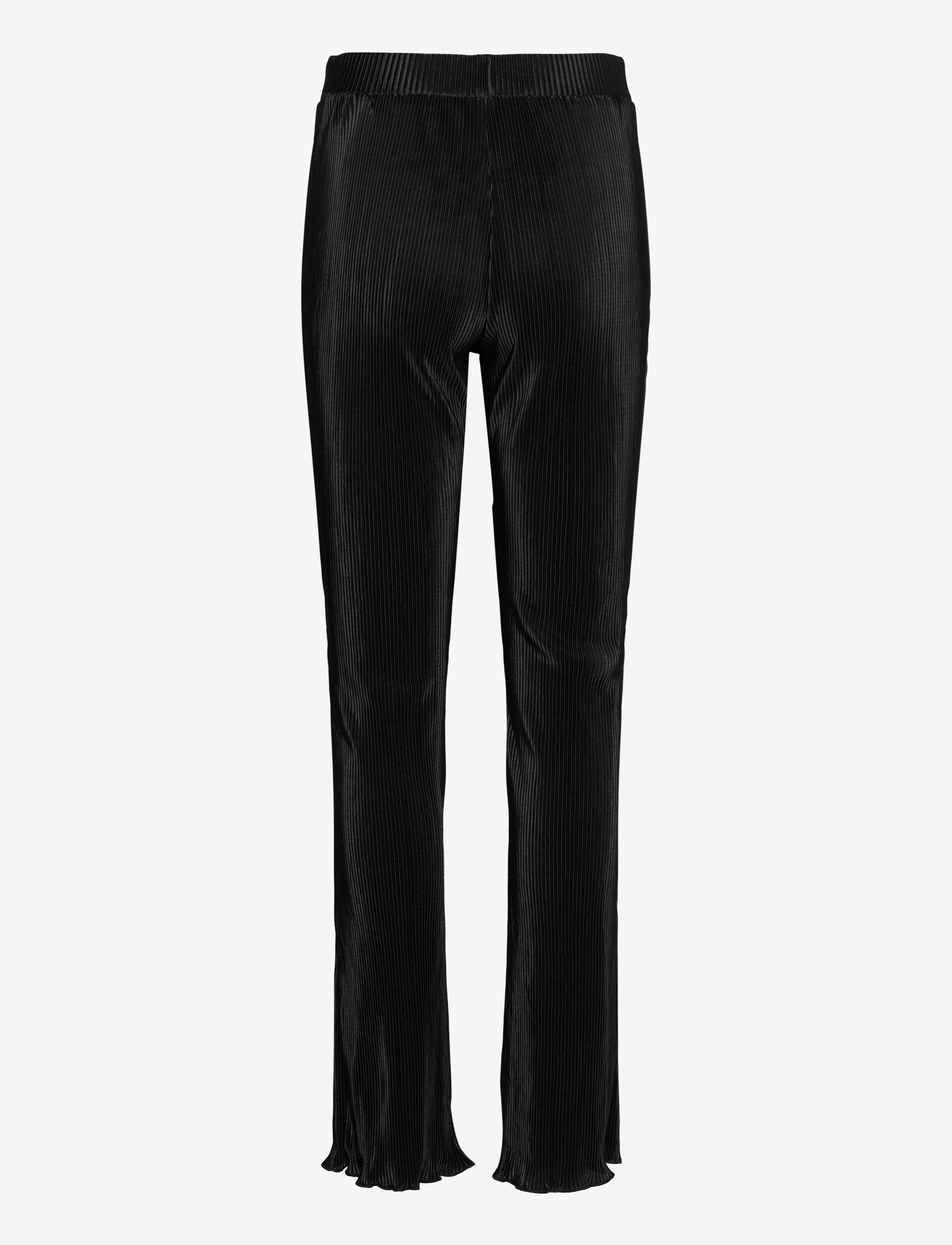 bzr - Pleata Slit pants - bukser med lige ben - black - 1