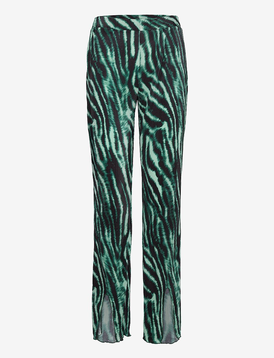 bzr - Pleata Slit pants - bikses ar taisnām starām - teal green - 0
