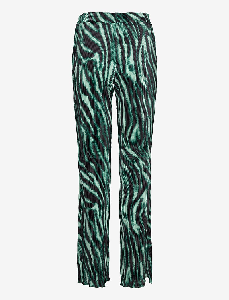 bzr - Pleata Slit pants - bukser med lige ben - teal green - 1