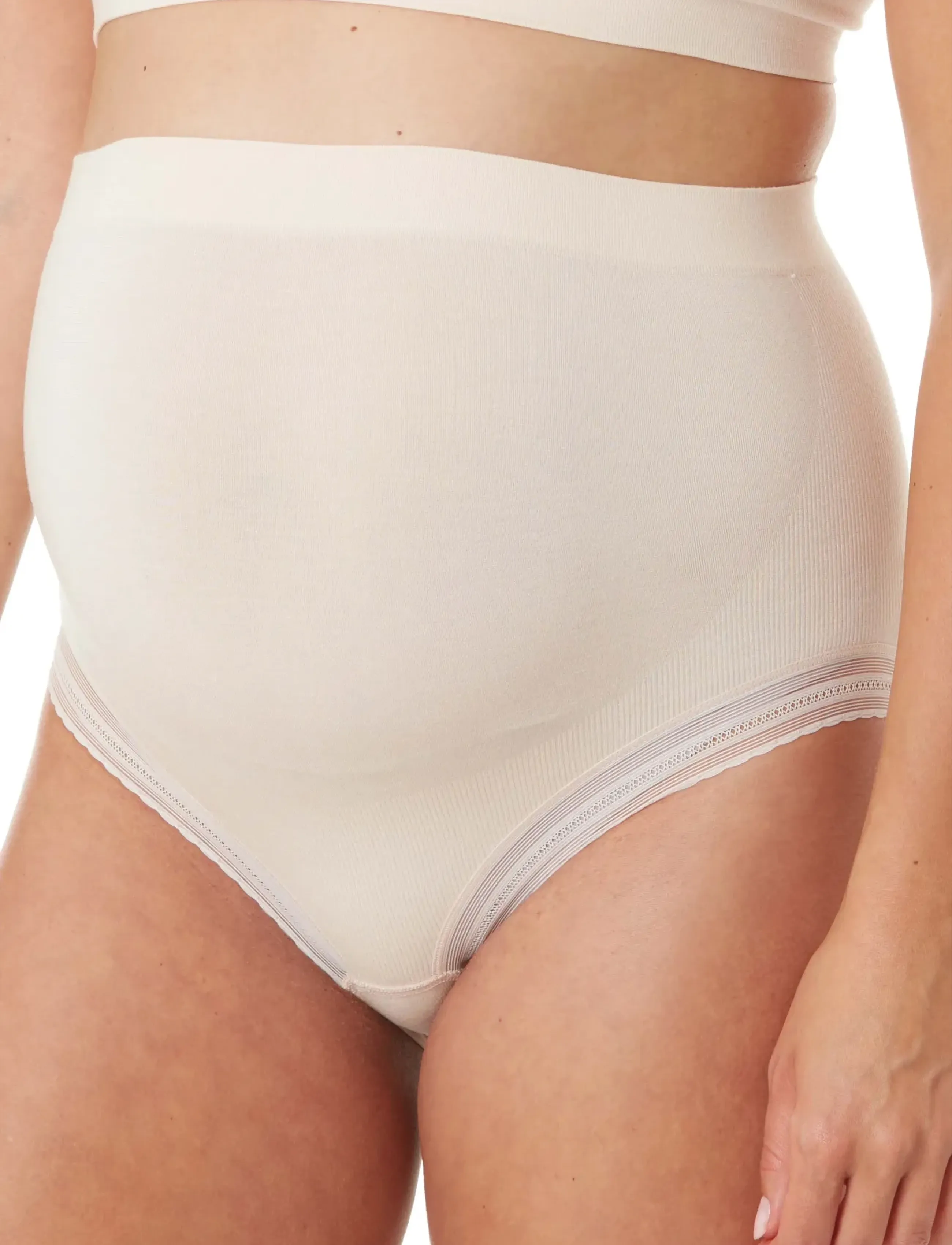 Cache Coeur Maternity Brief Milk, Højtaljet Graviditetstrusse, Cream, Str: S