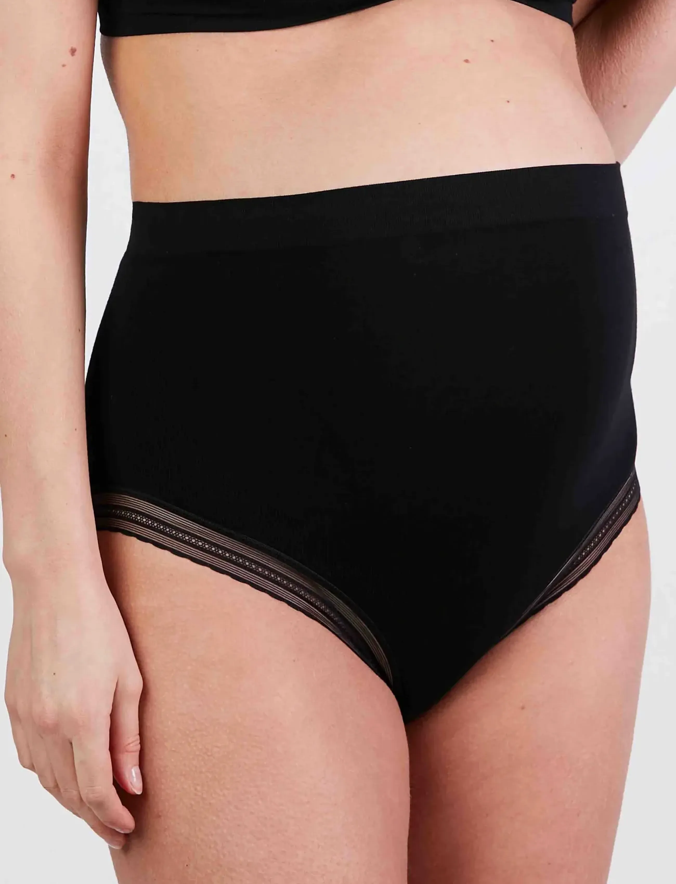 Cache Coeur Maternity Brief Milk, Højtaljet Ventetrusse, Sort, Str: L