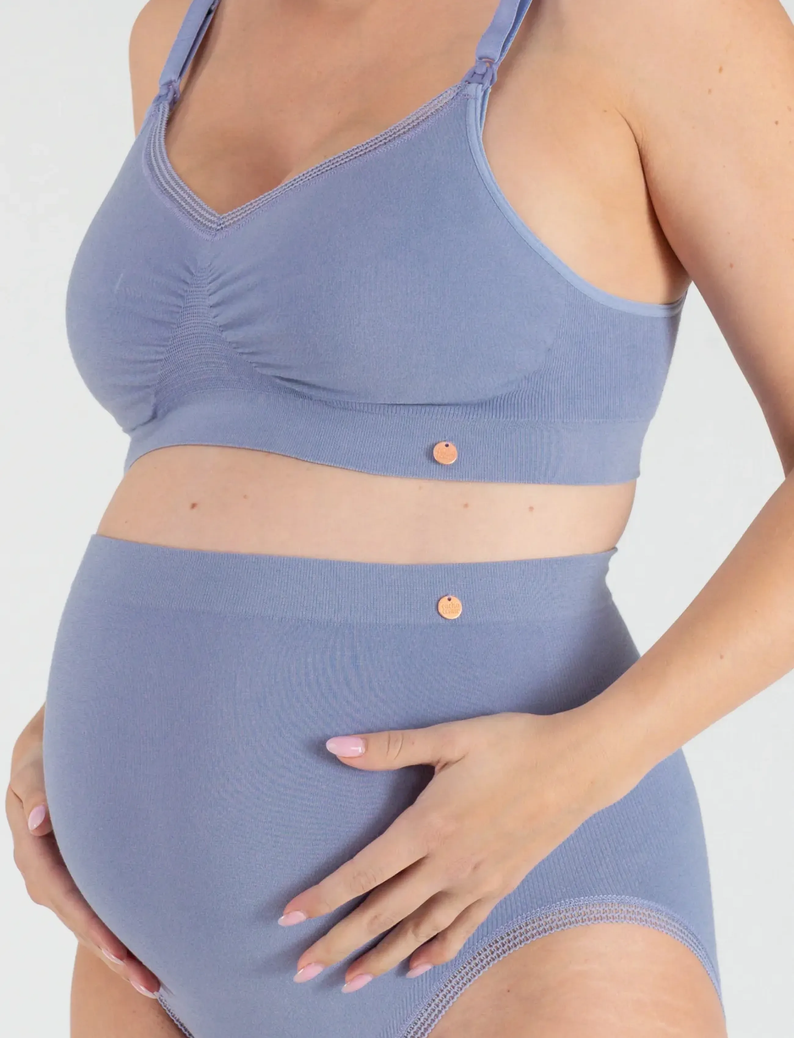 Cache Coeur Maternity Panties Organic, M, Panties, Blau - High Waisted Frauen
