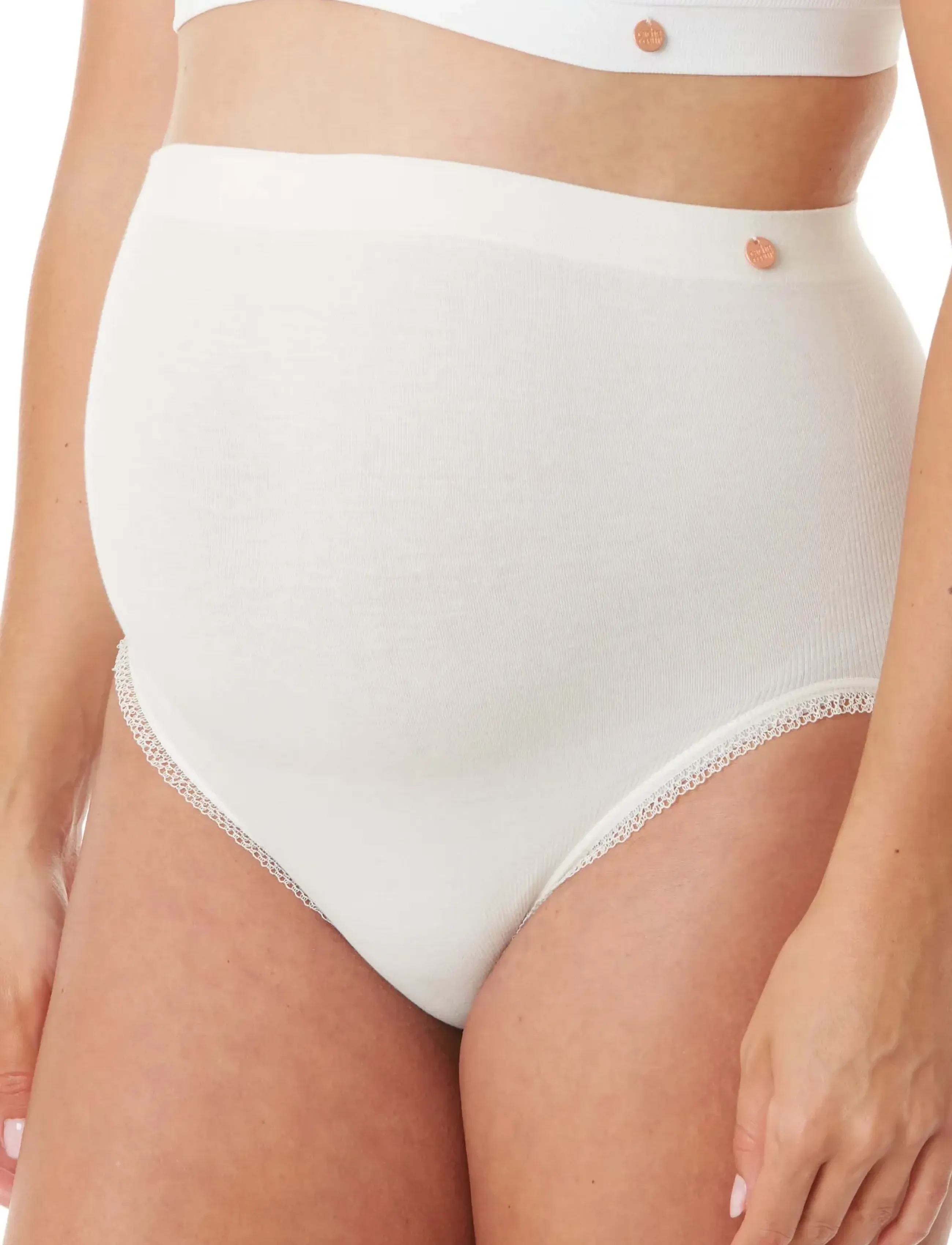 Cache Coeur Maternity Panties Organic, M, Cream, Trusser > Trusser Med Høj Talje, Dame