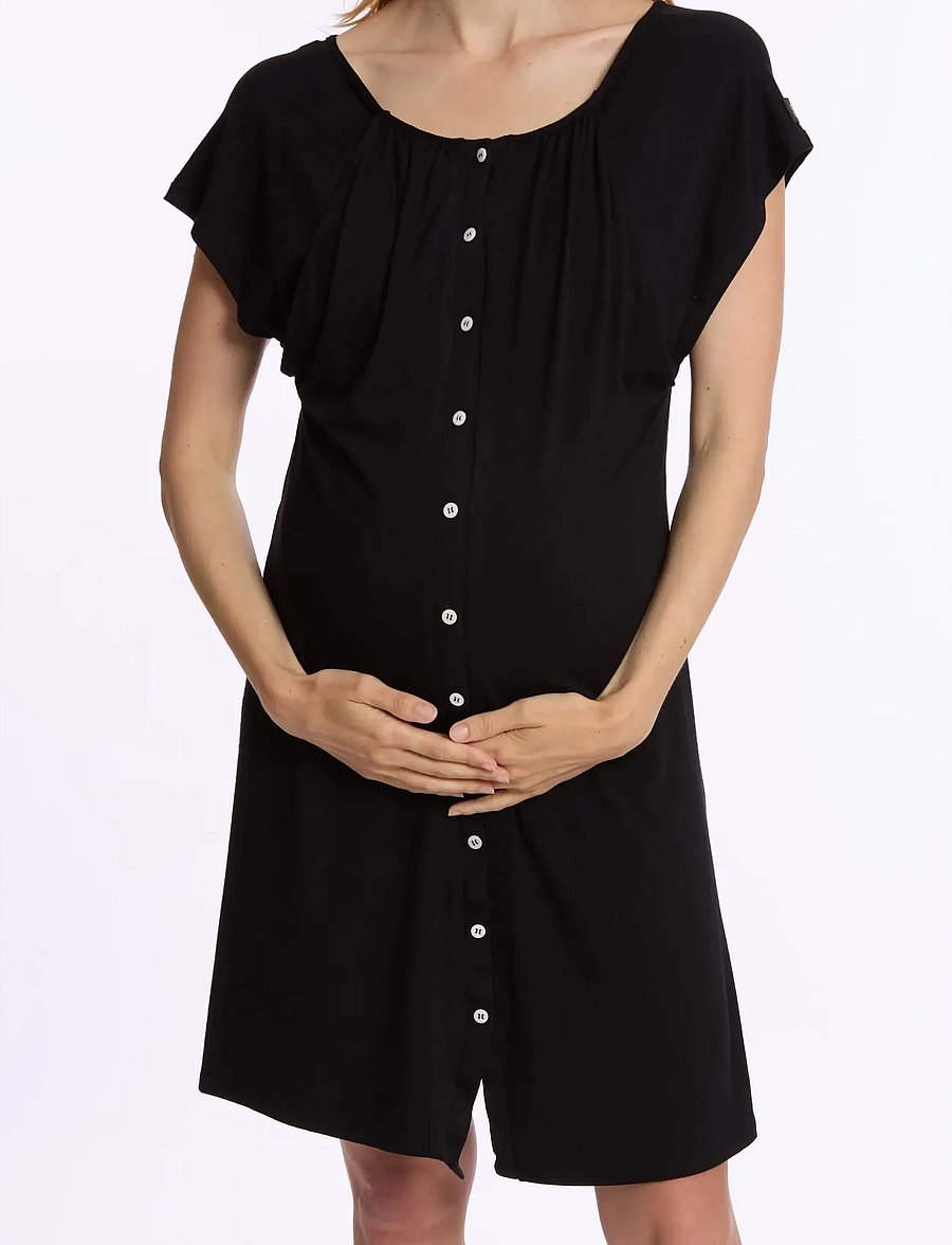 Cache Coeur - Maternity and nursing nightdress Louna - underkläder - black - 0