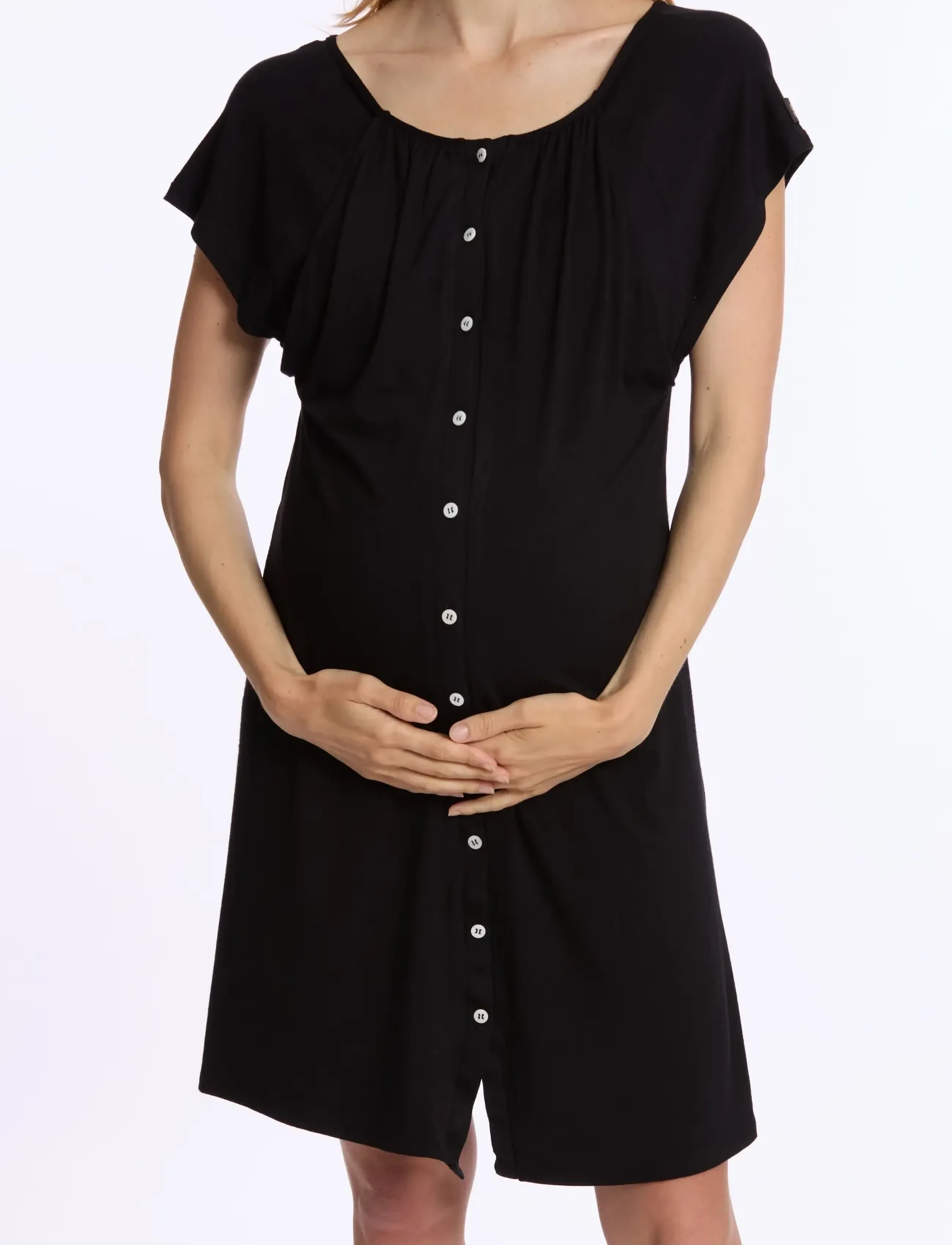 Cache Coeur - Maternity and nursing nightdress Louna - undertøj - black - 0