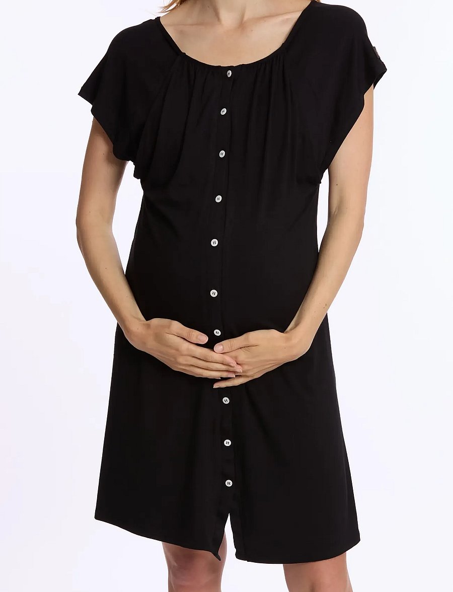 Cache Coeur - Maternity and nursing nightdress Louna - underkläder - black - 0