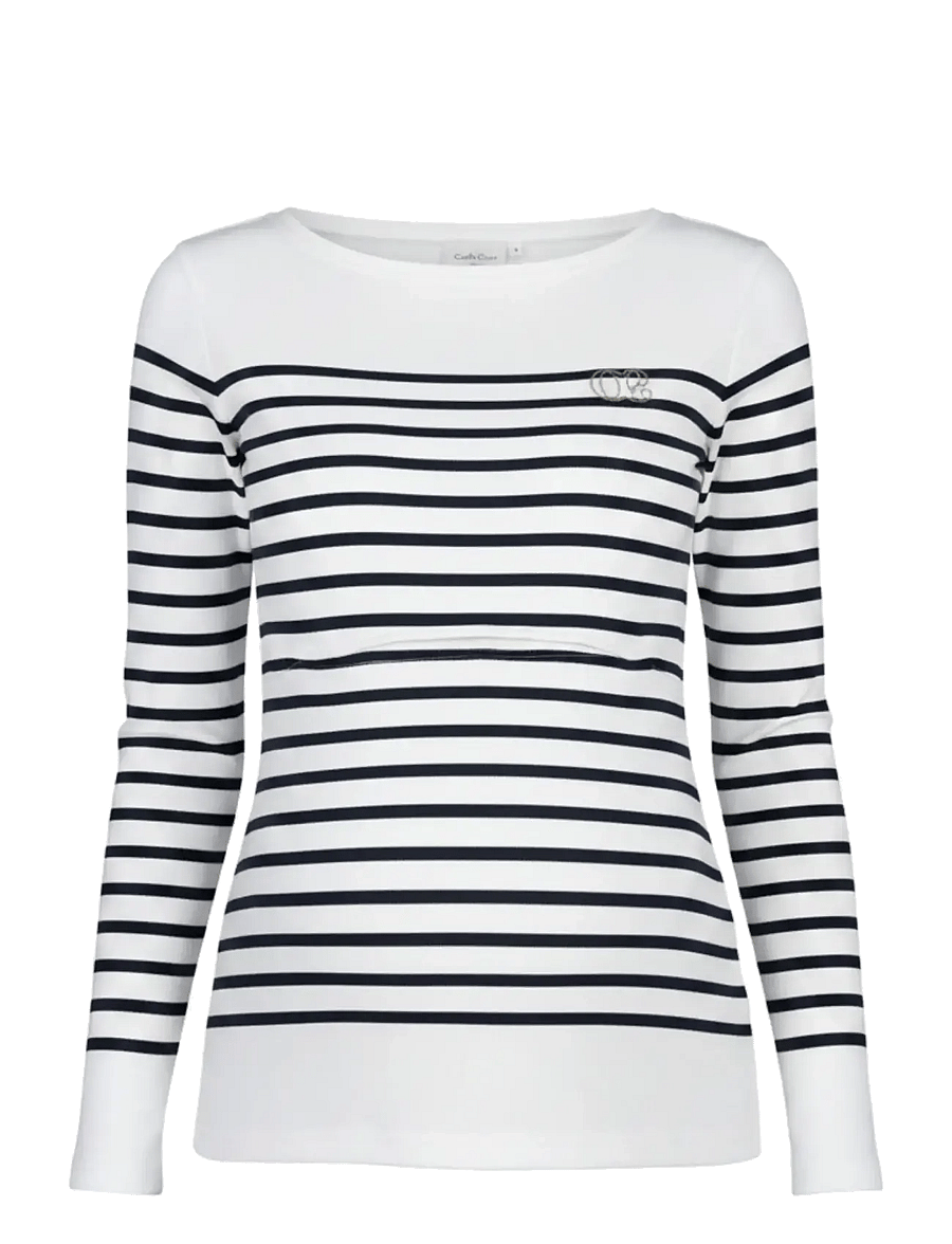 Cache Coeur - MATERNITY AND BREASTFEEDING SAILOR SHIRT BENODET - white/navy - 1