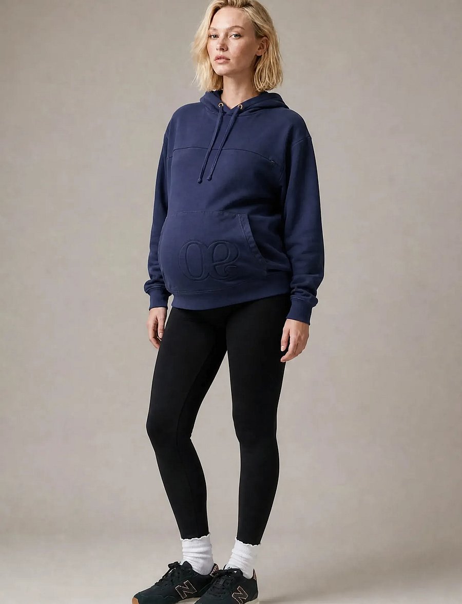 Cache Coeur - Maternity and nursing Hoodie American Fleece BOSTON - tops - blue - 0