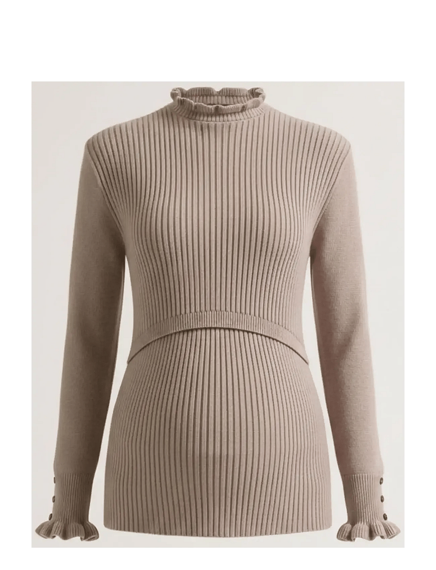 Cache Coeur - MATERNITY AND BREASTFEEDING SWEATER DOROTHEE - oberteile - taupe - 1