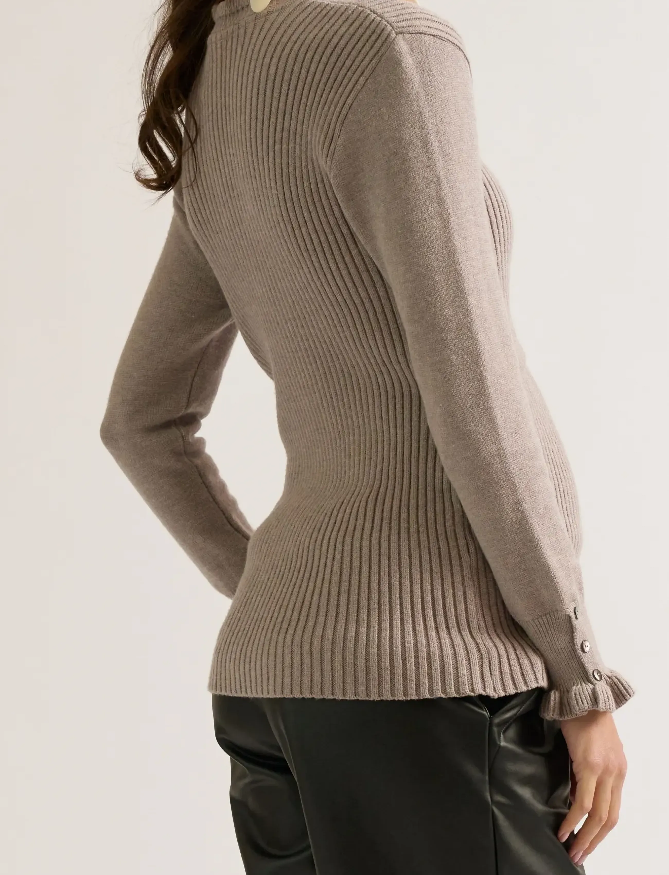 Cache Coeur - MATERNITY AND BREASTFEEDING SWEATER DOROTHEE - oberteile - taupe - 4