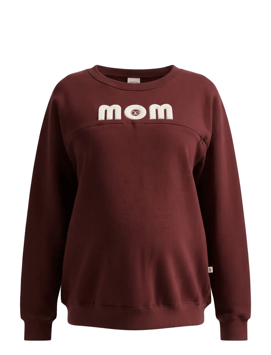 Cache Coeur - Maternity and nursing American Sweater Fleece MOM - overdele - plum - 1