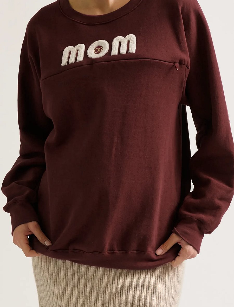 Cache Coeur - Maternity and nursing American Sweater Fleece MOM - overdele - plum - 0