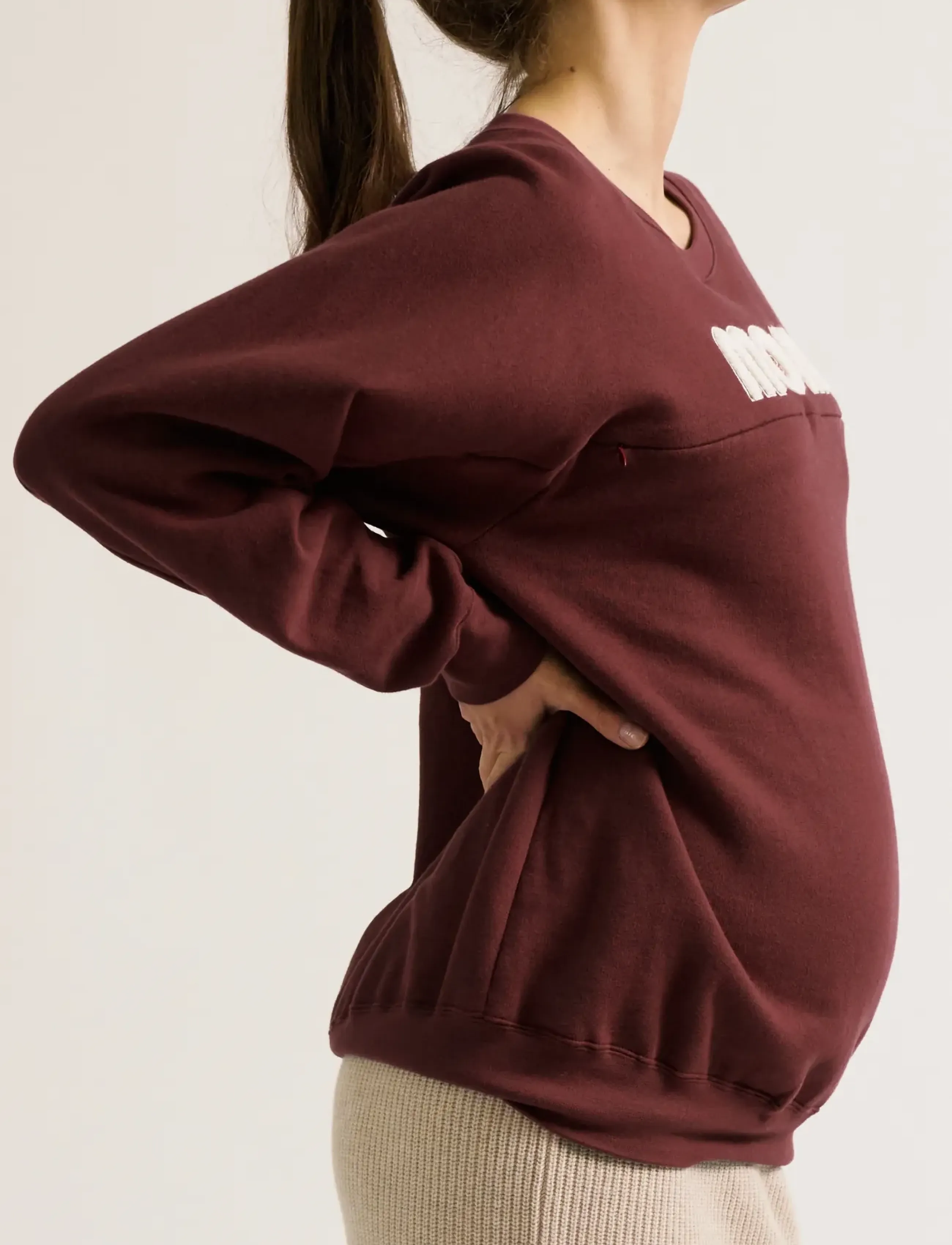 Cache Coeur - Maternity and nursing American Sweater Fleece MOM - overdele - plum - 5