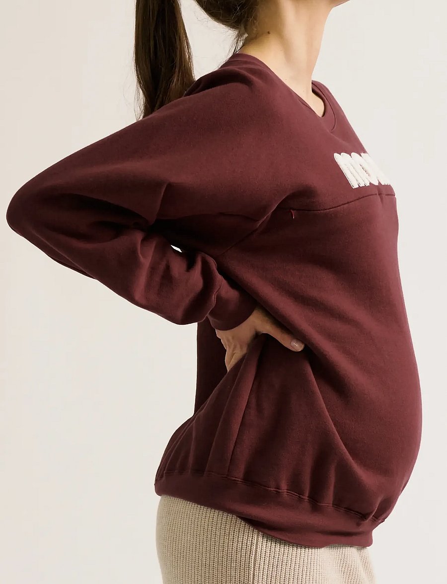 Cache Coeur - Maternity and nursing American Sweater Fleece MOM - overdele - plum - 5