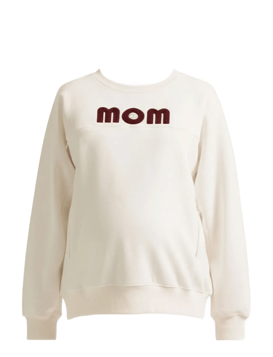 Cache Coeur - Maternity and nursing American Sweater Fleece MOM - ivory - 1