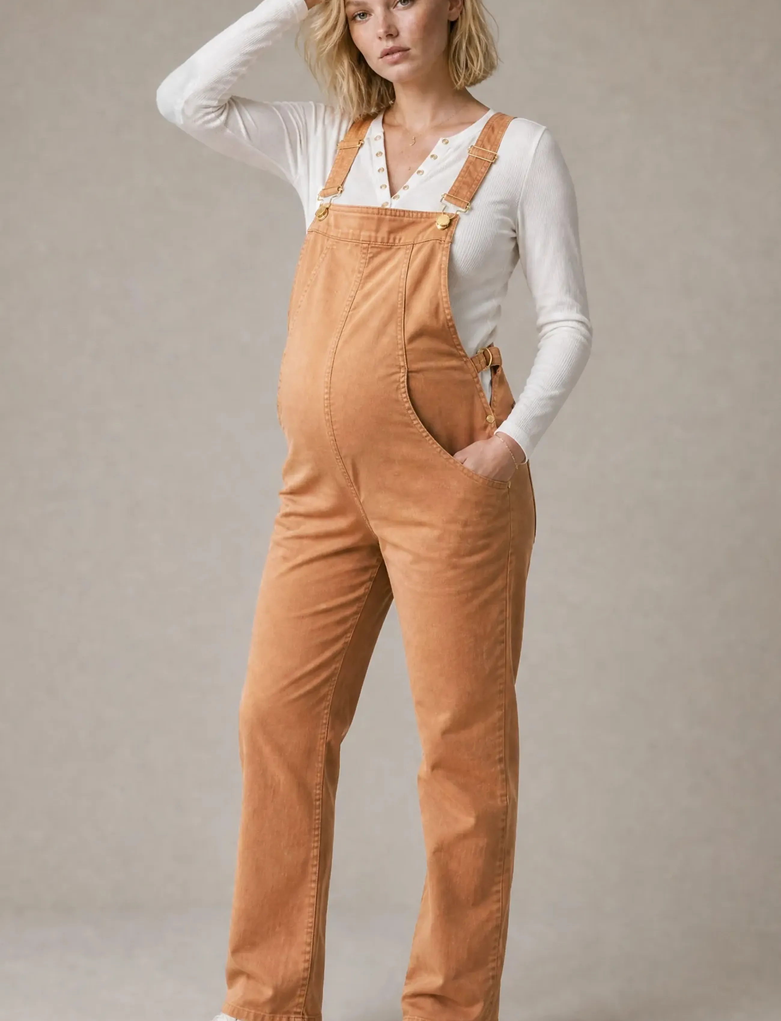 Cache Coeur - MATERNITY AND NURSING OVERALLS ANDY - camel - 0