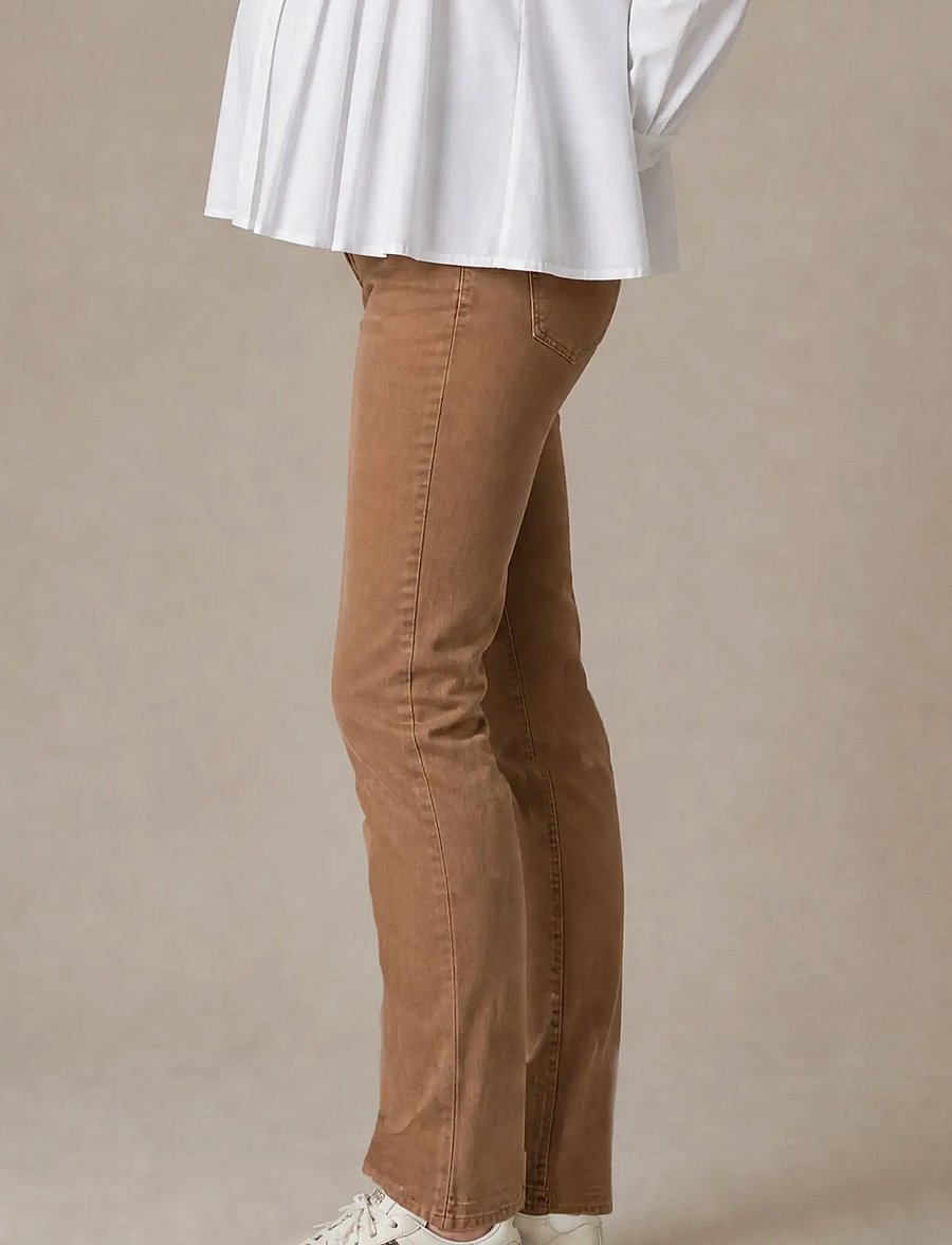 Cache Coeur - MATERNITY JEANS ISAE - camel - 4